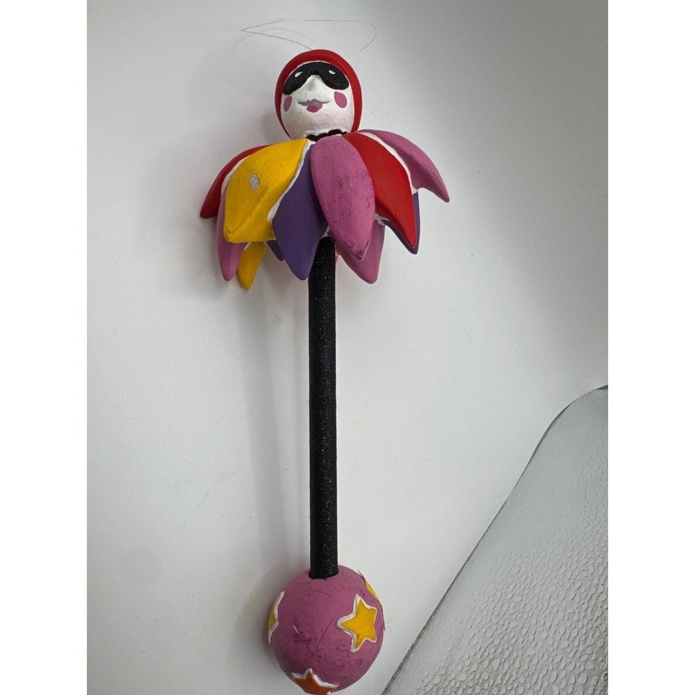Dept 56 Jester Scepter Ornament Multicolor Harlequin Star Hand Painted 9.5"